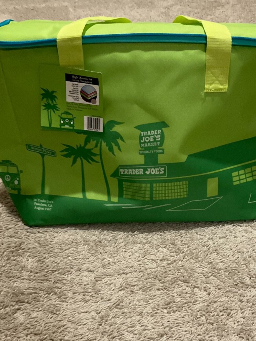 Trader Joe's Large Insulated Bag lime green.